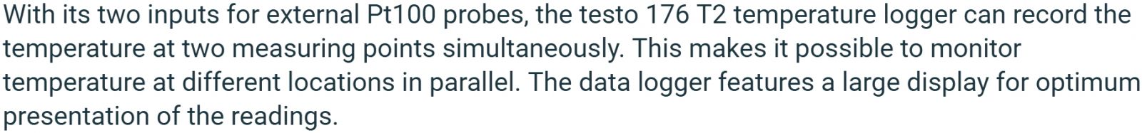 אוגר נתונים טמפרטורה TESTO 176-T2 DATA LOGGER TEXT